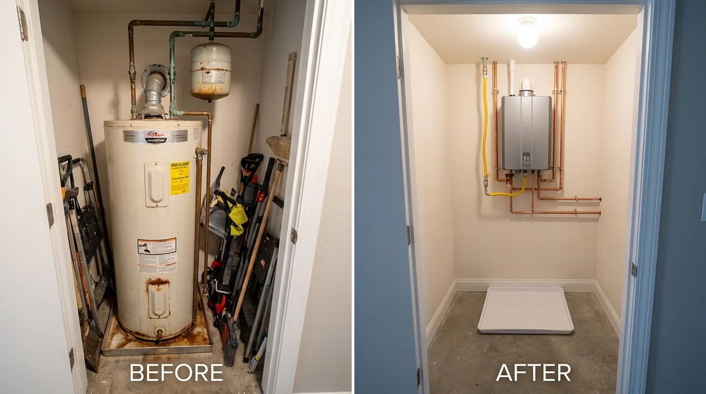 Tank water heater versus wall-mounted tankless unit comparison for Union, MS homeowners
